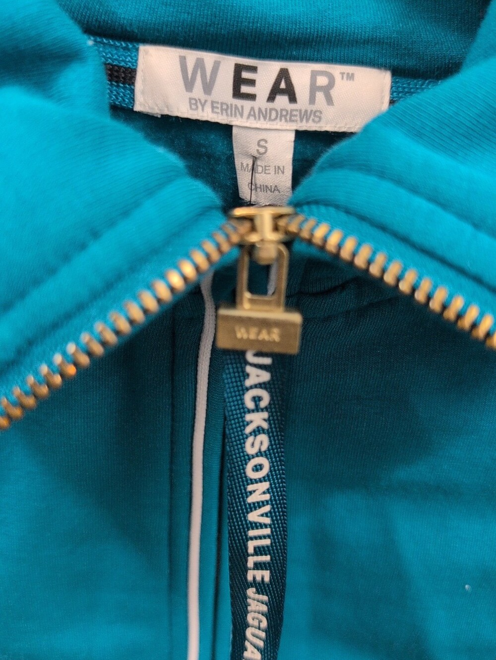 Womens Teal and Black Jacksonville Jaguars Quarter-Zip Pullover Sweater Sz Small - Picture 3 of 6